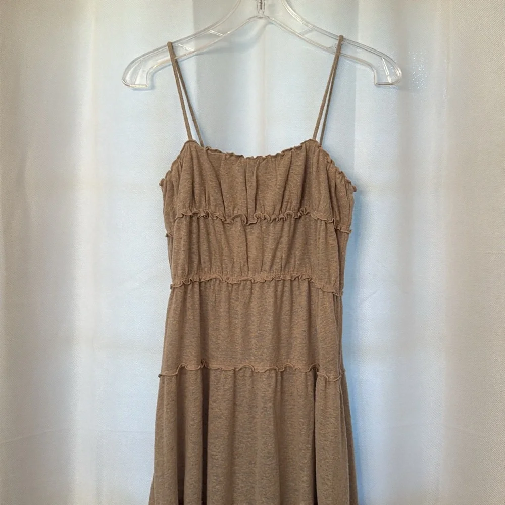 Free People Beige Tiered Maxi Dress